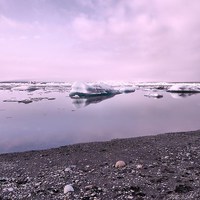 Buy canvas prints of Iceland, Lake, Pink Tint by Robert Cane