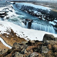 Buy canvas prints of The Gullfoss Waterfalls, Iceland by Robert Cane