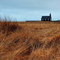 Buy canvas prints of Iceland, Isolated Church by Robert Cane