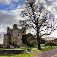 Buy canvas prints of Rochester Castle, Winter Sun by Robert Cane