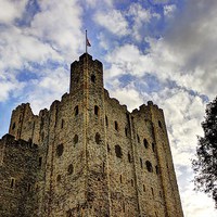 Buy canvas prints of Rochester Castle, Sky View by Robert Cane