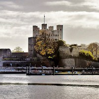 Buy canvas prints of Rochester Castle, River Medway by Robert Cane