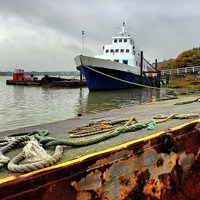 Buy canvas prints of Hoo Marina, Kent, Boat Docked by Robert Cane