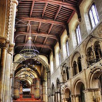 Buy canvas prints of Rochester Cathedral, Interior View by Robert Cane