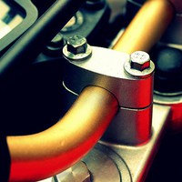Buy canvas prints of Motorcycle Handlebars, Close Up by Robert Cane