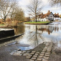 Buy canvas prints of Eynsford, Kent, The Ford. by Robert Cane