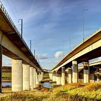 Buy canvas prints of M2 Motorway and Eurostar Bridge by Robert Cane