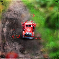 Buy canvas prints of Red Toy Truck by Randi Grace Nilsberg