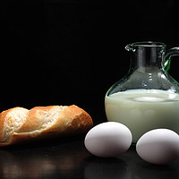 Buy canvas prints of Milk, bread and eggs by Randi Grace Nilsberg