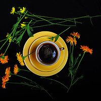Buy canvas prints of Yellow Coffee Break by Randi Grace Nilsberg