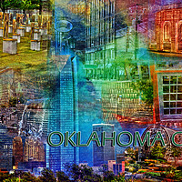 Buy canvas prints of Oklahoma City Collage by Randi Grace Nilsberg