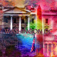 Buy canvas prints of Washington DC Collage by Randi Grace Nilsberg