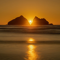 Buy canvas prints of Holywell Bay Sunset by Anthony Rigg