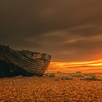 Buy canvas prints of Fishing Boat at Sunset by Anthony Rigg