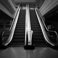 Buy canvas prints of Empty Escalator  by Anthony Rigg