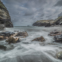 Buy canvas prints of Tintagel Bay Cornwall by Anthony Rigg
