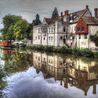 Buy canvas prints of Archbishops Palace Maidstone Riverside by Dawn White