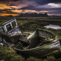 Buy canvas prints of Abandoned fishing boat by Tristan Morphew