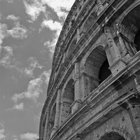Buy canvas prints of  Side Picture of Roman Colosseum B&W by Michael Wood