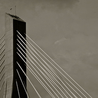 Buy canvas prints of The Franjo Tuđman Bridge - Dubrovnic B&W by Michael Wood