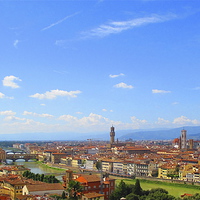 Buy canvas prints of  Rooftops of Florence by Michael Wood