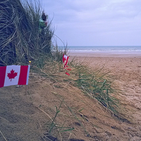 Buy canvas prints of  Juno Beach Canadian Flag by Michael Wood