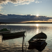 Buy canvas prints of Sunset over the Masurian lake by Robert Parma