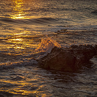 Buy canvas prints of Sunlight on waves by Dave Angood