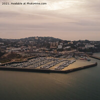 Buy canvas prints of Sunrise Aerial View Of Torquay Harbour by rawshutterbug 