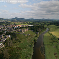 Buy canvas prints of Aerial View Of Rhuddlan Castle by rawshutterbug 