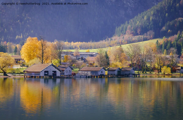 Schliersee Boathouses Picture Board by rawshutterbug 