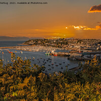 Buy canvas prints of Brixham Harbour At Sunset by rawshutterbug 