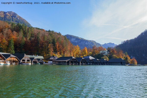 Boats Houses At The Koenigssee Malerwinkel Picture Board by rawshutterbug 