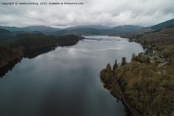 Drone Image Of Loch Ard Picture Board by rawshutterbug 