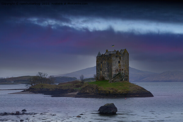 Sunset At Castle Stalker  Picture Board by rawshutterbug 