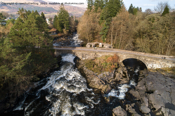 Falls Of Dochart Aerial View Picture Board by rawshutterbug 