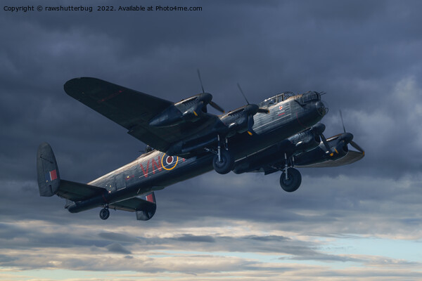 Lancaster Bomber In The Sky Picture Board by rawshutterbug 