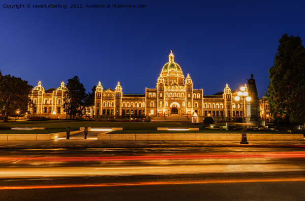 British Columbia Parliament Buildings At Night Picture Board by rawshutterbug 