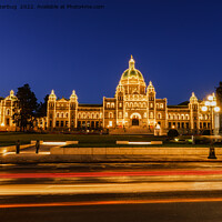 Buy canvas prints of British Columbia Parliament Buildings At Night by rawshutterbug 