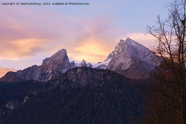 Watzmann Mountain At Sunrise Picture Board by rawshutterbug 