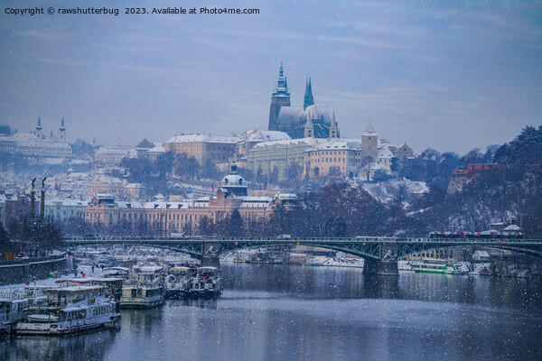 Prague Castle Winter Wonderland Picture Board by rawshutterbug 