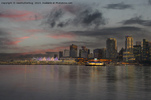 Vancouver Skyline At Sunset Picture Board by rawshutterbug 
