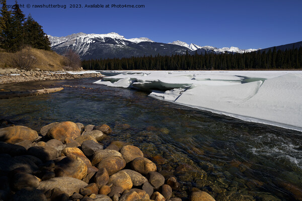 Icy Athabasca River Picture Board by rawshutterbug 