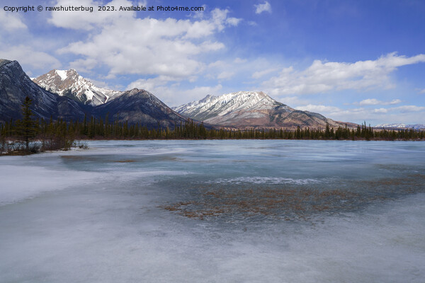 Gargoyle Mountain and Frozen Athabasca River Picture Board by rawshutterbug 