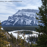 Buy canvas prints of  Hoodoos and Snowy Tunnel Mountain, Alberta by rawshutterbug 