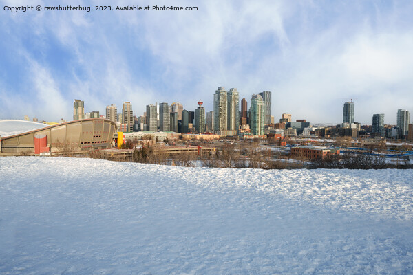 Calgary Skyline Winter Wonderland Picture Board by rawshutterbug 