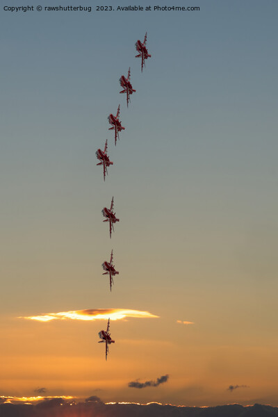 Red Arrows At Sunset Picture Board by rawshutterbug 