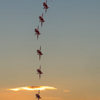 Buy canvas prints of Red Arrows At Sunset by rawshutterbug 