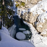 Buy canvas prints of Kootenay River Numa Creek's Round Ice Sheet by rawshutterbug 