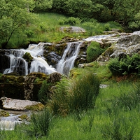 Buy canvas prints of Top Falls Of Pistyll Rhaeadr Waterfalls by rawshutterbug 